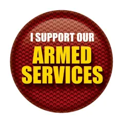 I Support Our Armed Services Button, (Pack of 6)