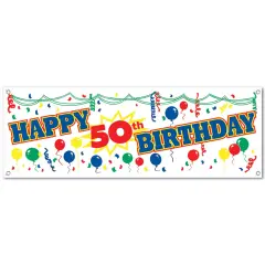 Happy50thBirthday Sign Banner (Pack of 12)