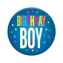 Birthday Boy Button, (Pack of 6)