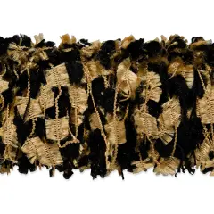 5 Yards of Confetti Cut Fringe - Cinnamon Multi | 5 yard cut Black/ Gold