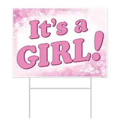 Plastic Its A Girl! Yard Sign, (Pack Of 6)
