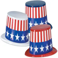 Plastic Toppers w/Patriotic Band (Pack of 25)