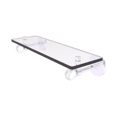 Clearview Collection 16 Inch Glass Shelf With Twisted Accents - Satin Chrome