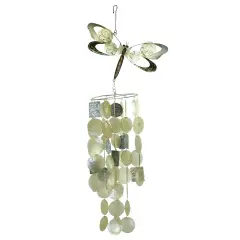 In the Breeze 7017 - 32 Inch Dragonfly Capiz Breeze Wind Chime - Capiz Shell Wind Chime