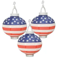 Light-Up Patriotic Paper Lanterns (Pack of 6)