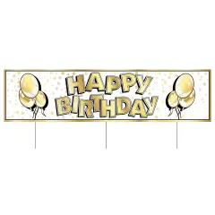 Plastic Jumbo Happy Birthday Yard Sign, (Pack of 6)