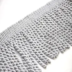 Belagio Bullion Fringe Trim, 6" Wide, Softer Collection, 15 Yards, Silver