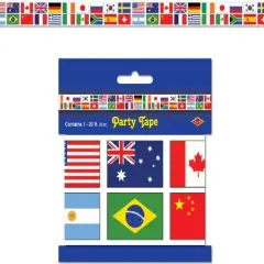 International Flag Party Tape (Pack of 12)