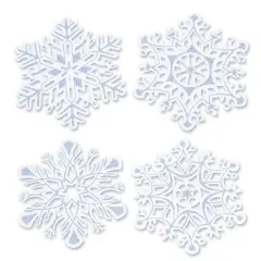 Glittered Snowflake Cutouts (Pack Of 24)