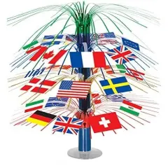 International Flag Cascade Centerpiece (Pack of 6)