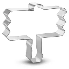 Wooden Sign Cookie Cutter 4.25 in, CookieCutter.com, Tin Plated Steel, Handmade in the USA