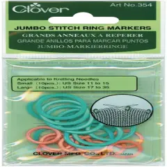 Clover Jumbo Stitch Ring Markers-20/Pkg