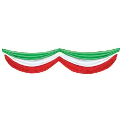 Red, White & Green Fabric Bunting (Pack of 6)