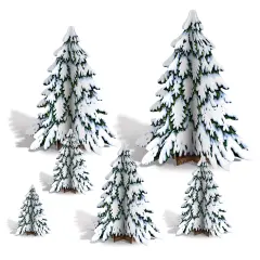 3-D Winter Pine Tree Centerpieces, (Pack Of 12)