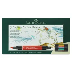 Faber-Castell Pitt Artist Pen Dual Tip Markers - Set of 5