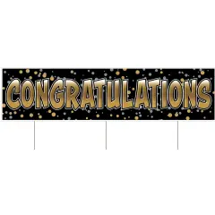 Plastic Jumbo Congratulations Yard Sign, (Pack Of 6)
