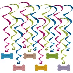 Dog Birthday Whirls, (Pack Of 6)