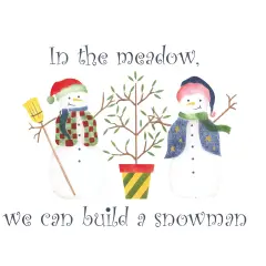 Snowmen with Trees Wall Stencil | 2982A by Designer Stencils | Outdoor Stencils | Reusable Art Craft Stencils for Painting on Walls, Canvas, Wood | Reusable Plastic Paint Stencil for Home Makeover | Easy to Use & Clean Art Stencil