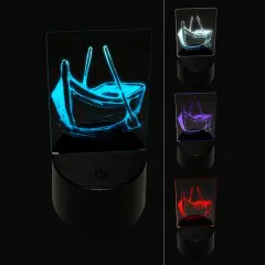 Sketchy Rowboat on the Water with Paddles 3D Illusion LED Night Light Sign Nightstand Desk Lamp