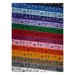 Chibi Pug Dog Border Satin Ribbon for Bows Gift Wrapping - 1" - 3 Yards Black Ribbon