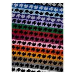 American Bison Buffalo Silhouette Satin Ribbon for Bows Gift Wrapping DIY Craft Projects - 1" - 3 Yards Latte Ribbon