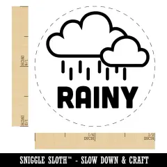 Rainy Rain Weather Day Planner Self-Inking Rubber Stamp for Stamping Crafting Planners Pink