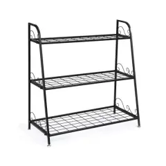 3-tier Metal Plant Stand Shelf Display Rack for Plants Shoes Flower Pot