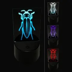 Jewel Beetle Insect Bug 3D Illusion LED Night Light Sign Nightstand Desk Lamp
