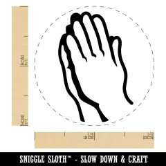 Praying Hands Self-Inking Rubber Stamp for Stamping Crafting Planners Green