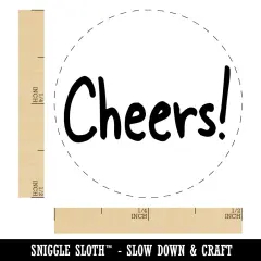 Cheers Fun Text Self-Inking Rubber Stamp for Stamping Crafting Planners Yellow