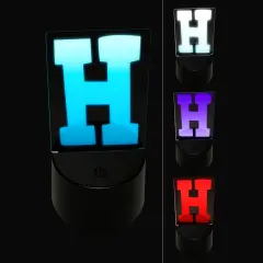 Letter H Uppercase Fun Bold Font 3D Illusion LED Night Light Sign Nightstand Desk Lamp