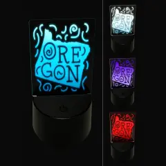 Oregon State with Text Swirls 3D Illusion LED Night Light Sign Nightstand Desk Lamp