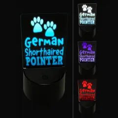 German Shorthaired Pointer Dog Paw Prints Fun Text 3D Illusion LED Night Light Sign Nightstand Desk Lamp