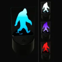 Bigfoot Sasquatch Walking with Footprint Trail 3D Illusion LED Night Light Sign Nightstand Desk Lamp