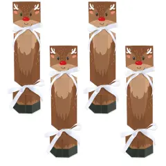 Big Dot of Happiness Very Merry Christmas - No Snap Holiday Reindeer Party Table Favors - DIY Cracker Boxes - Set of 12