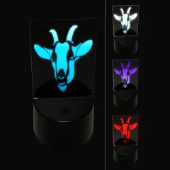Toggenburg Goat Face 3D Illusion LED Night Light Sign Nightstand Desk Lamp