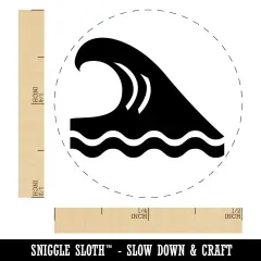 Ocean Surf Wave Beach Self-Inking Rubber Stamp for Stamping Crafting Planners Pink