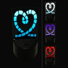 Rope Heart Twist Knot 3D Illusion LED Night Light Sign Nightstand Desk Lamp