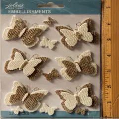 Jolee's Boutique Burlap Dimensional Butterflies Embellishment Stickers