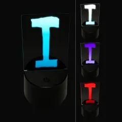 Letter I Uppercase Cute Typewriter Font 3D Illusion LED Night Light Sign Nightstand Desk Lamp