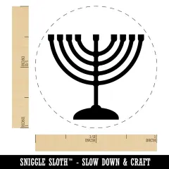 Menorah Hanukkah Self-Inking Rubber Stamp for Stamping Crafting Planners Lime Green
