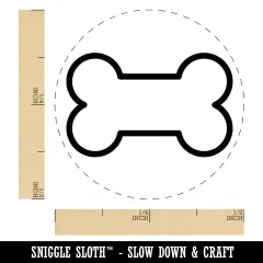 Dog Bone Outline Self-Inking Rubber Stamp for Stamping Crafting Planners Yellow