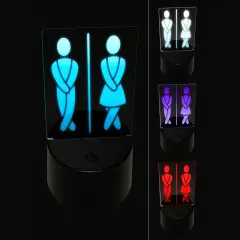 Funny Bathroom Unisex Men Women 3D Illusion LED Night Light Sign Nightstand Desk Lamp