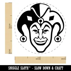 Court Jester Joker Harlequin Self-Inking Rubber Stamp for Stamping Crafting Planners Yellow