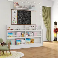 45 Inch Space Saving Kids Bookshelf with 3 Tier Storage shelf Perfect for Living Room or Classroom White