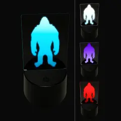 Hairy Bigfoot Sasquatch Standing Silhouette 3D Illusion LED Night Light Sign Nightstand Desk Lamp