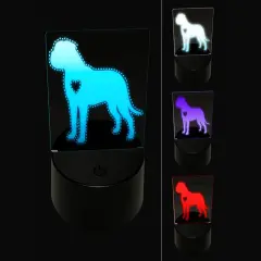 Bullmastiff Dog with Heart 3D Illusion LED Night Light Sign Nightstand Desk Lamp