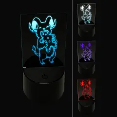 Krampus Gnawing on Gingerbread Man Cookie Christmas 3D Illusion LED Night Light Sign Nightstand Desk Lamp