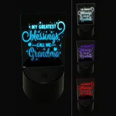 My Greatest Blessings Call Me Grandma 3D Illusion LED Night Light Sign Nightstand Desk Lamp
