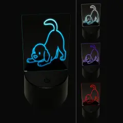 Labrador Retriever Play Bow Dog 3D Illusion LED Night Light Sign Nightstand Desk Lamp